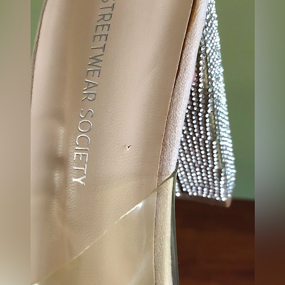 Blush Pink Rhinestone Block Heels - Size 9 - Picture 4 of 9